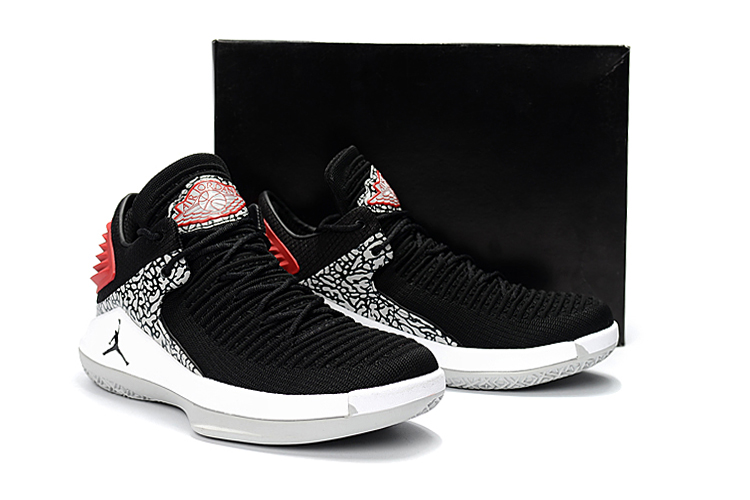 2017 Men Air Jordan XXXII Low Black Cement Red Shoes - Click Image to Close